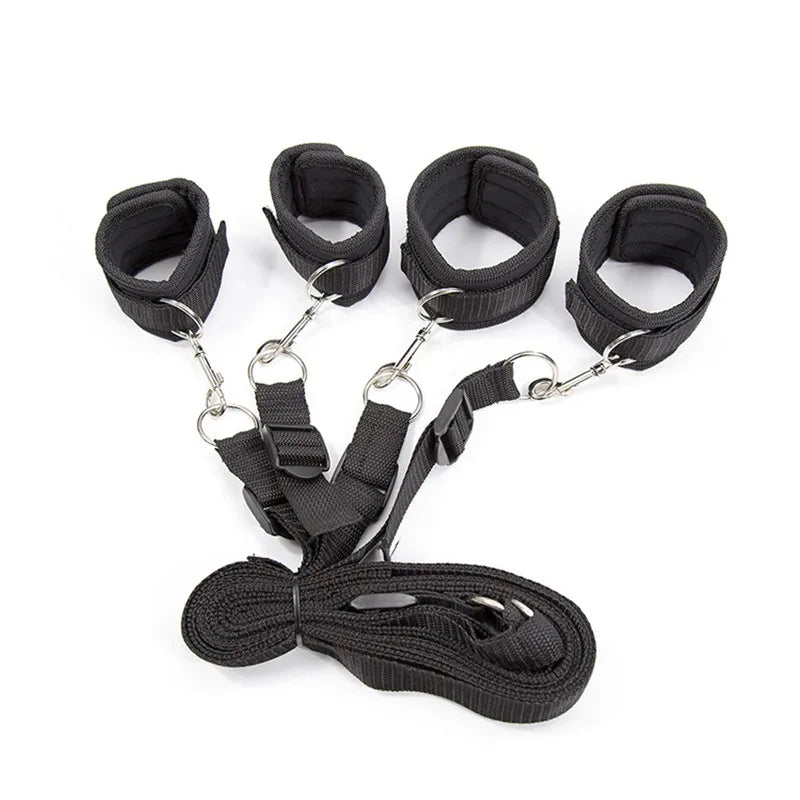 BDSM Restraint Set β Handcuffs & Ankle Cuffs for Bed Play