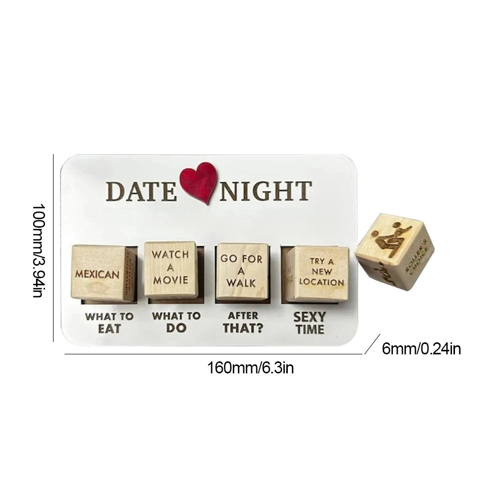 4pcs Wooden Sex Dice Set – Fun Adult Game for Couples