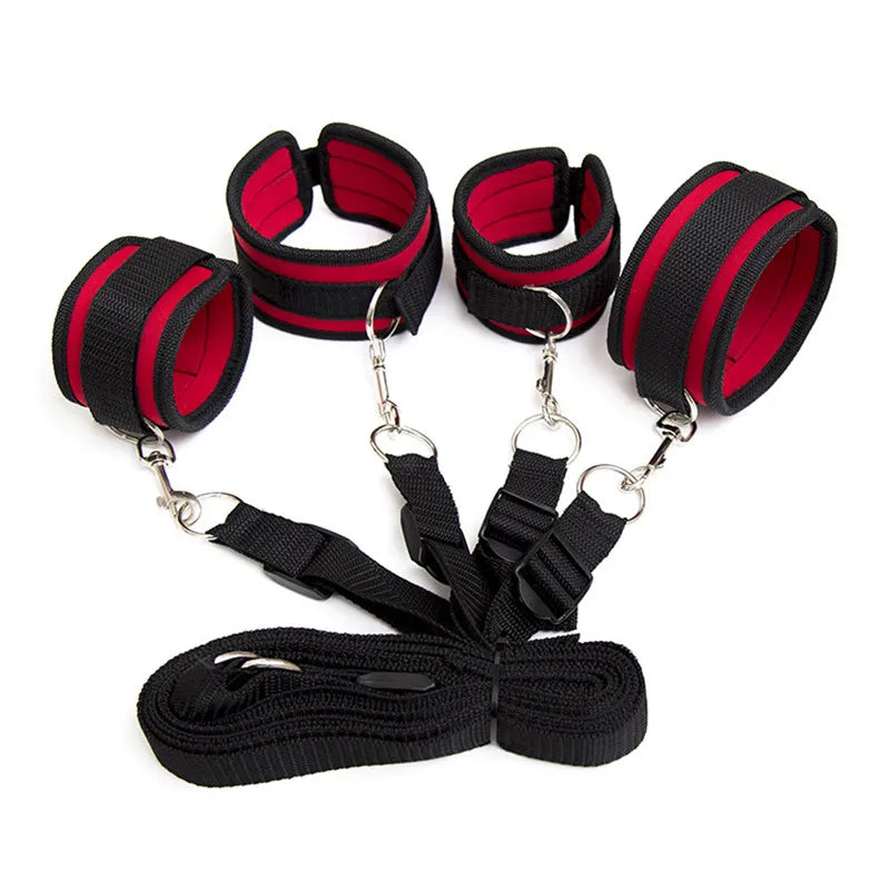 BDSM Restraint Set – Handcuffs & Ankle Cuffs for Bed Play