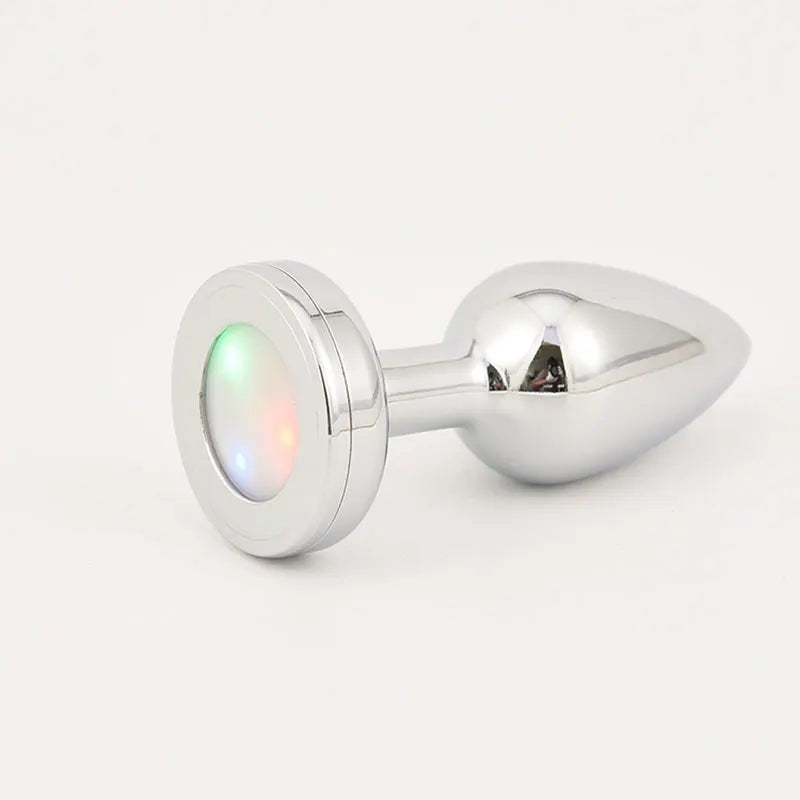 LED Luminous Metal Butt Plug – Light-Up Anal Play for Couples