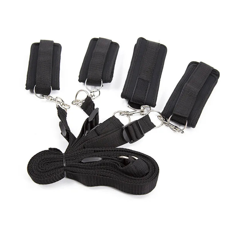 BDSM Restraint Set – Handcuffs & Ankle Cuffs for Bed Play