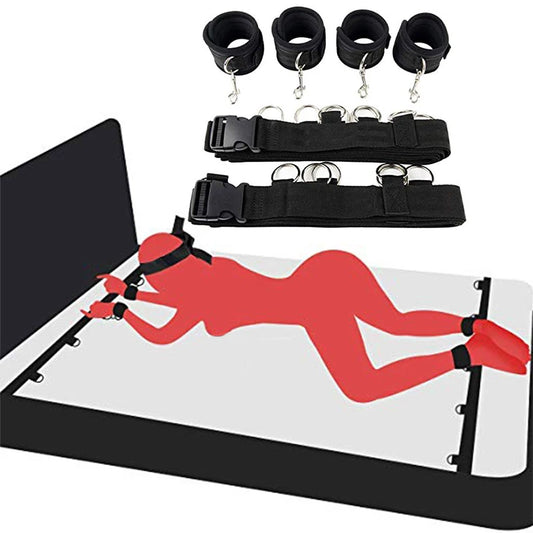 BDSM Restraint Set – Handcuffs & Ankle Cuffs for Bed Play
