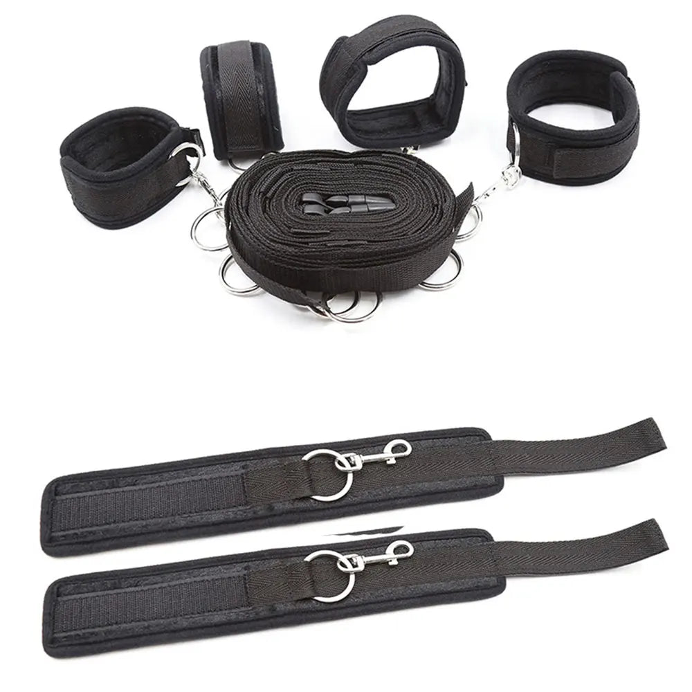 BDSM Restraint Set – Handcuffs & Ankle Cuffs for Bed Play