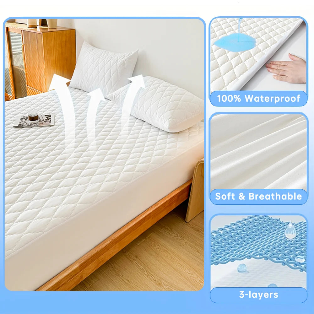 Anqianny Waterproof Mattress Protector – Breathable, Anti-Dust Mite & Bacteria-Resistant