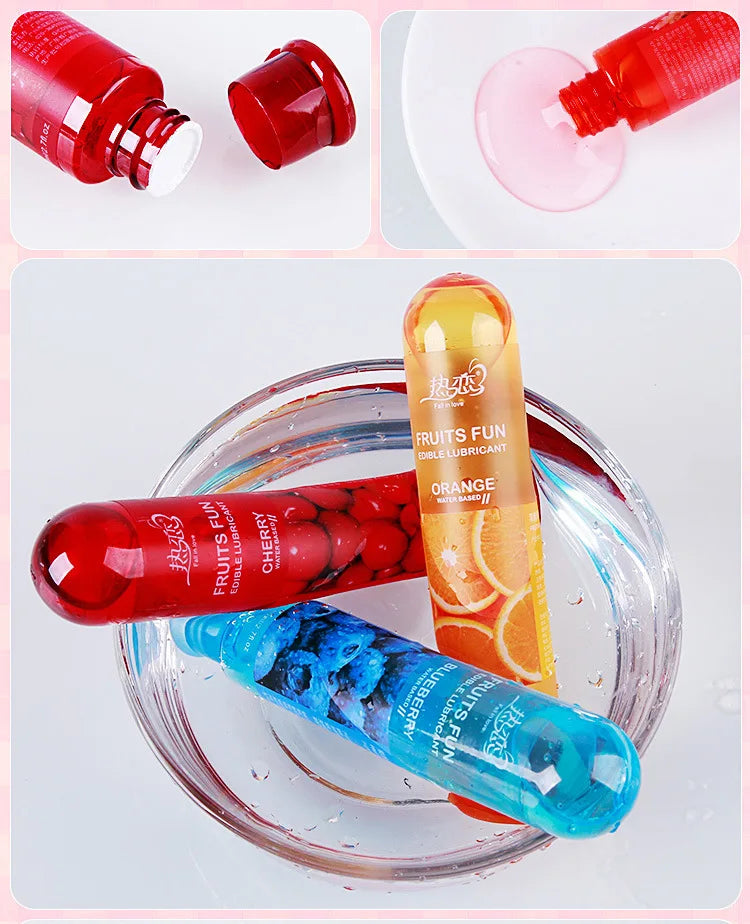 Edible Strawberry-Flavored Lubricant – Water-Based Intimate Gel for All Play