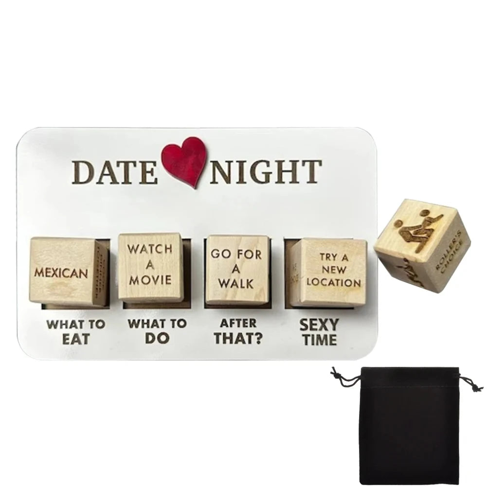 4pcs Wooden Sex Dice Set – Fun Adult Game for Couples