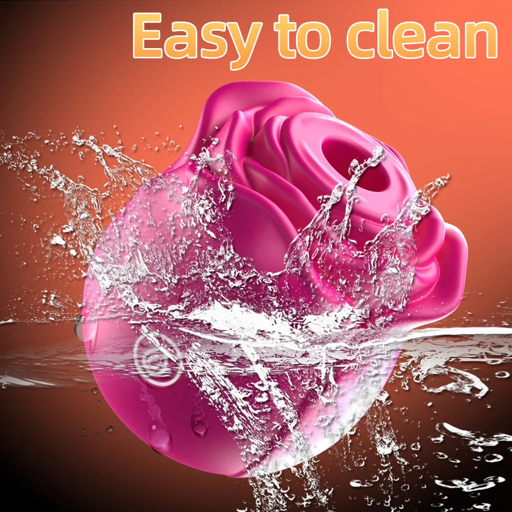 Rose-Shaped Clitoral Sucking Vibrator – Vagina & Nipple Stimulator for Women