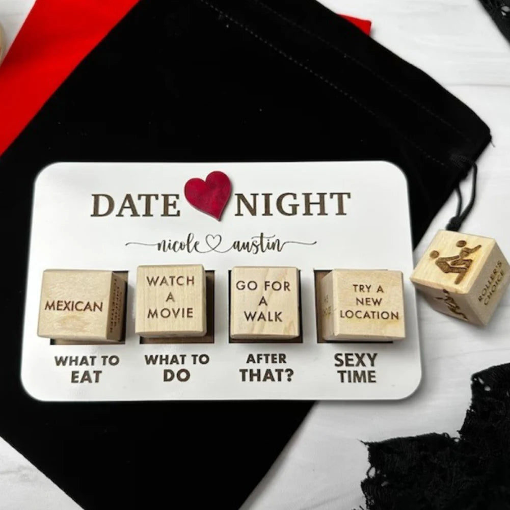 4pcs Wooden Sex Dice Set – Fun Adult Game for Couples