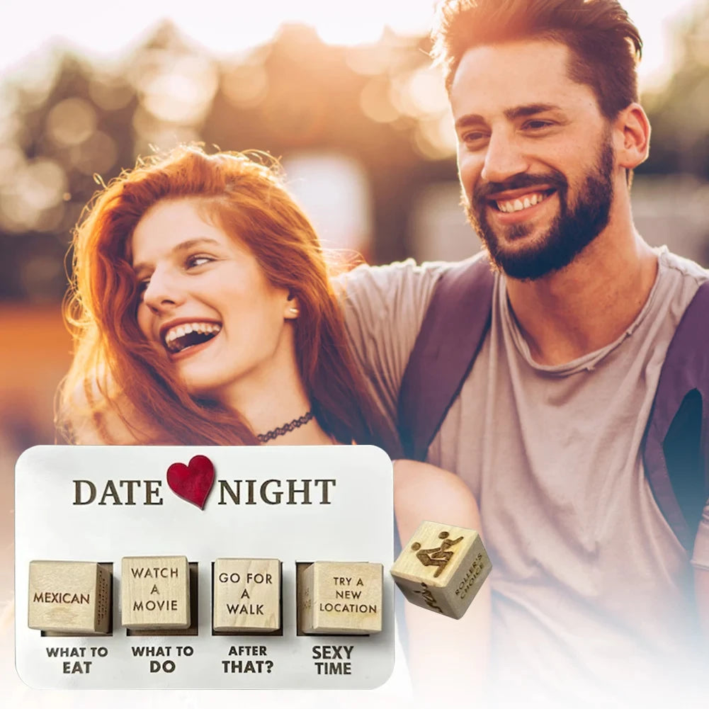 4pcs Wooden Sex Dice Set – Fun Adult Game for Couples