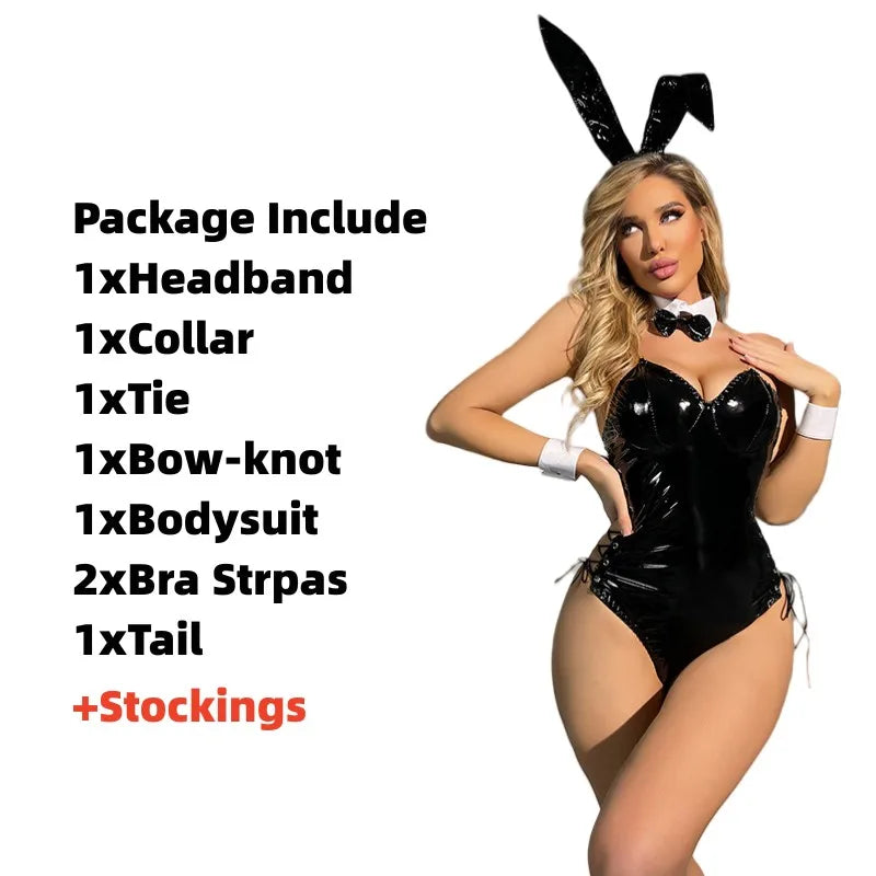 Mai Sakurajima Bunny Girl Cosplay Costume – Sexy PU Leather Anime Outfit