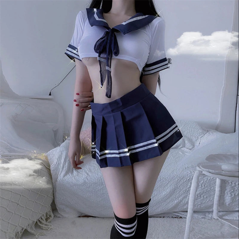 Erotic Women’s Temptation Doll Dress – Sexy School Girl Role Play Costume