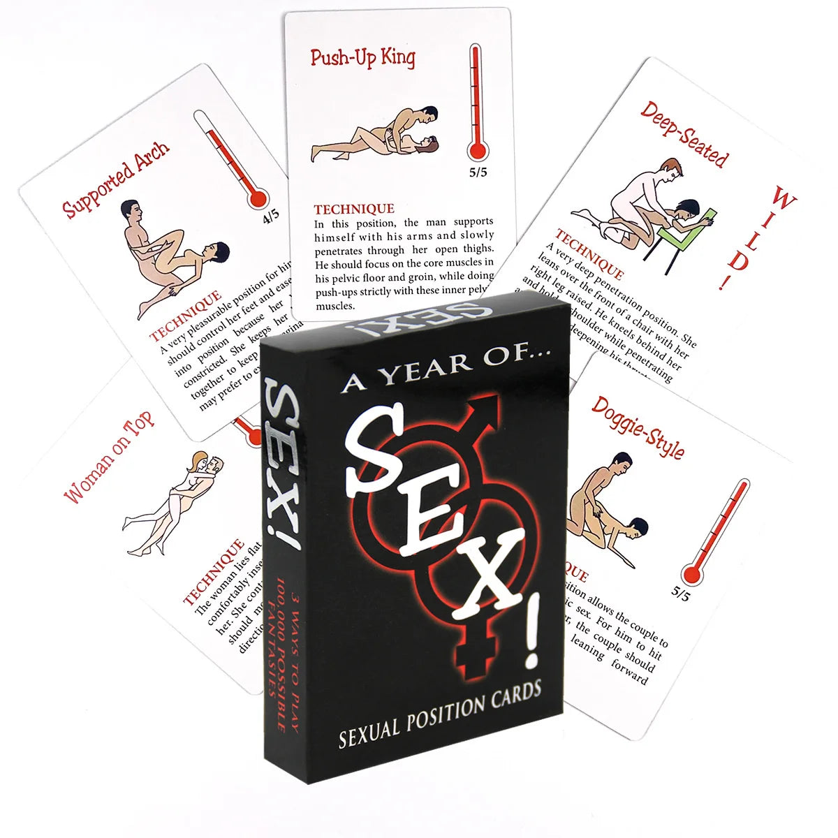 Sexual Position Cards - Couples Games 52 Sexy Position Cards In English & Spanish