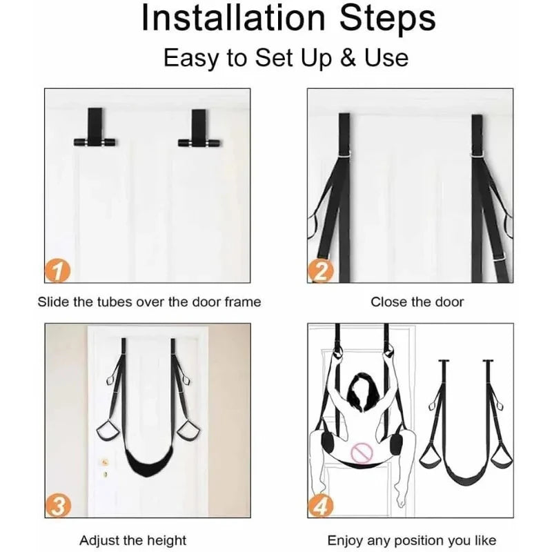Adjustable Door Swing – Bondage Straps & Leg Spreader for Couples
