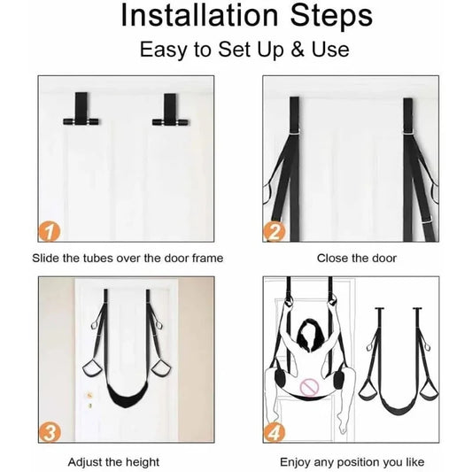 Adjustable Door Swing – Bondage Straps & Leg Spreader for Couples