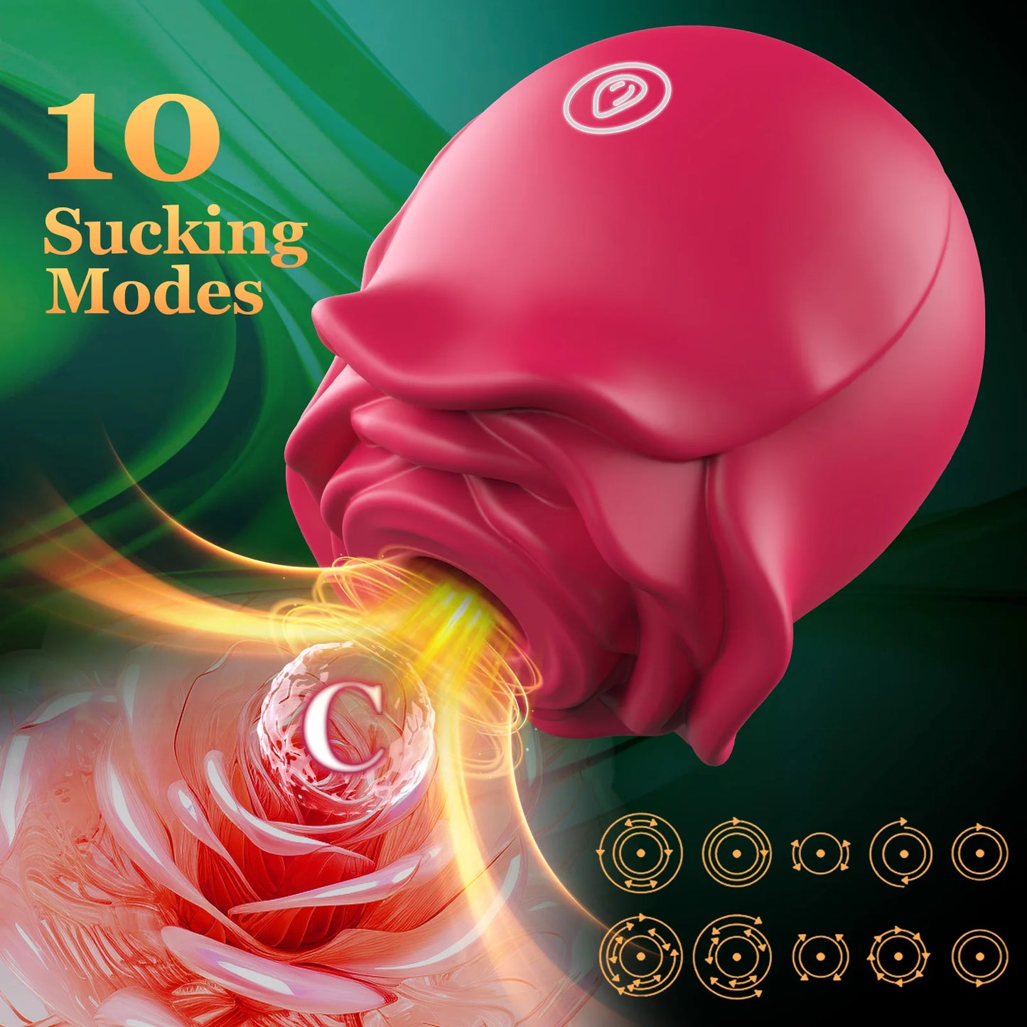 Rose-Shaped Clitoral Sucking Vibrator – Vagina & Nipple Stimulator for Women