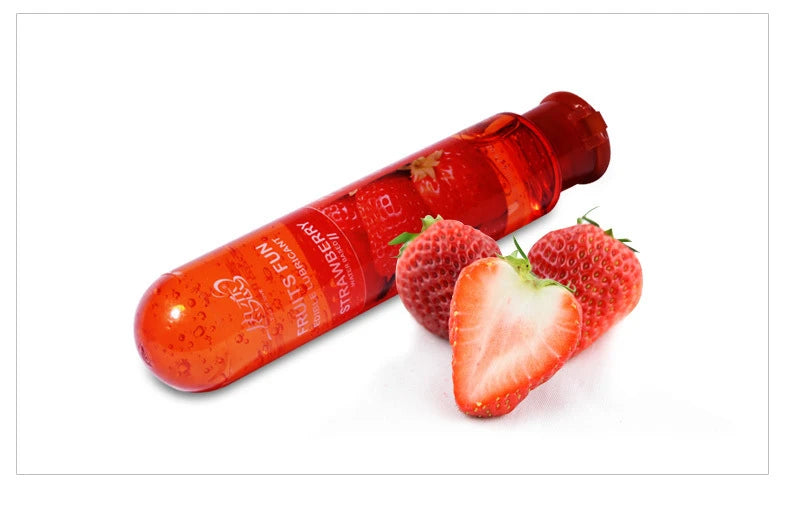Edible Strawberry-Flavored Lubricant – Water-Based Intimate Gel for All Play