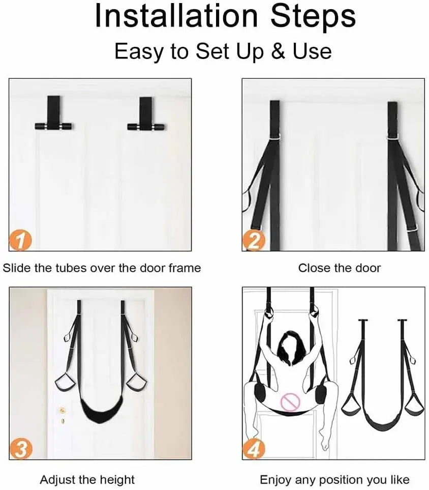 Adjustable Door Swing – Bondage Straps & Leg Spreader for Couples
