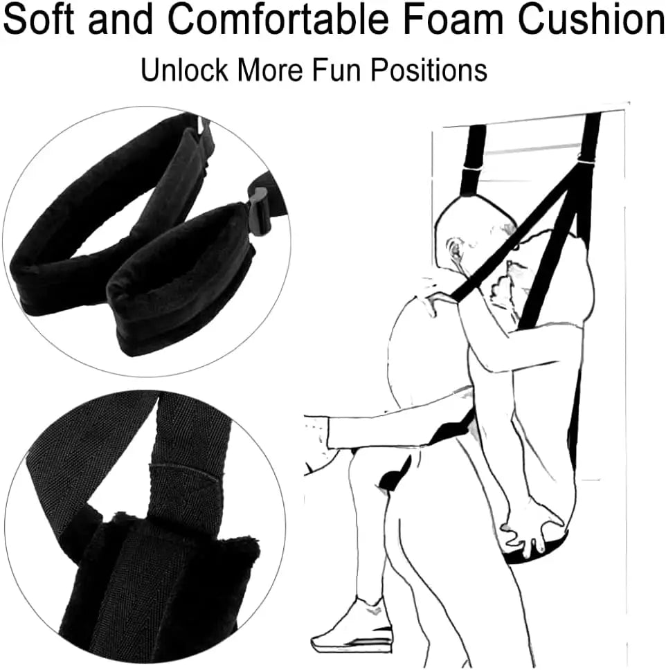 Adjustable Door Swing – Bondage Straps & Leg Spreader for Couples