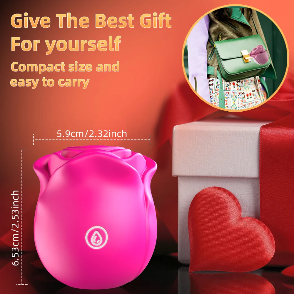 Rose-Shaped Clitoral Sucking Vibrator – Vagina & Nipple Stimulator for Women