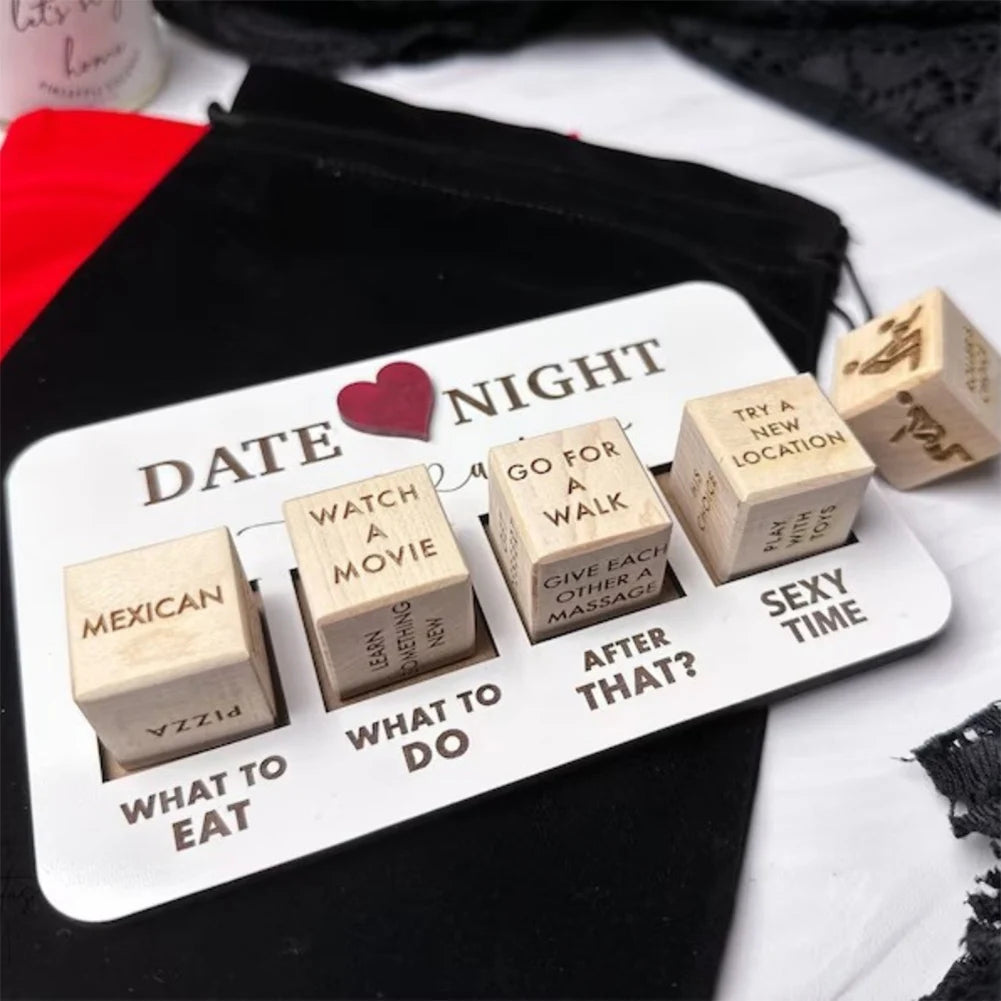 4pcs Wooden Sex Dice Set – Fun Adult Game for Couples