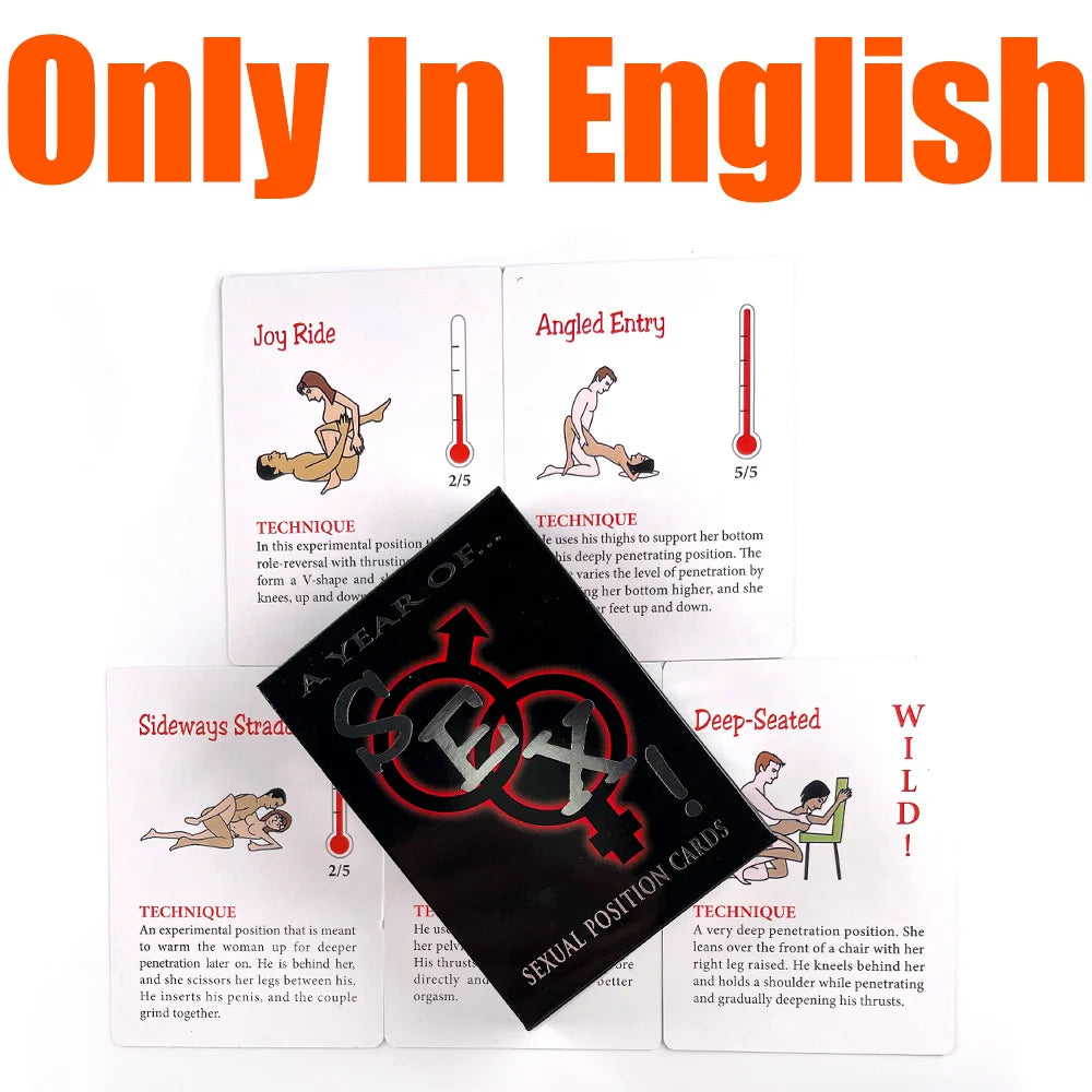 Sexual Position Cards - Couples Games 52 Sexy Position Cards In English & Spanish