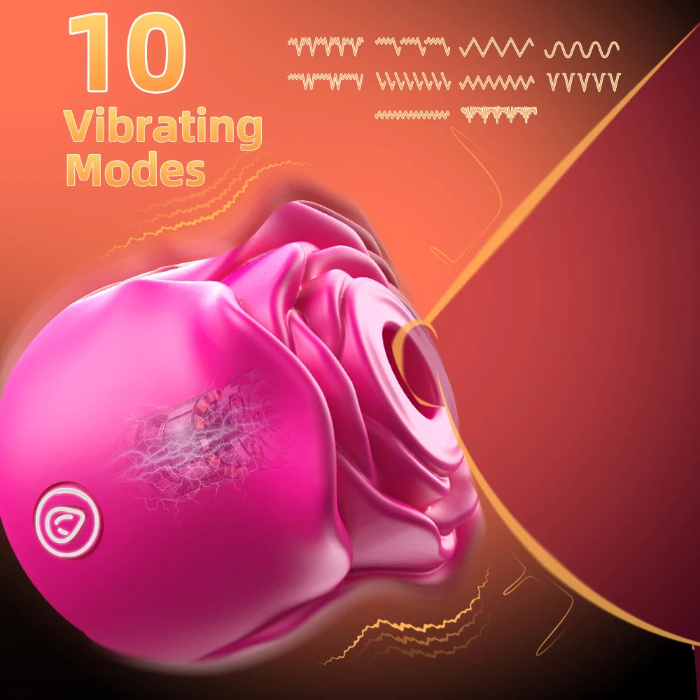 Rose-Shaped Clitoral Sucking Vibrator – Vagina & Nipple Stimulator for Women