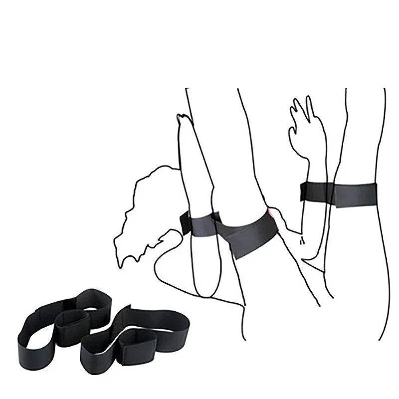 Adult Couples BDSM Bondage Restraints – Wrist & Ankle Cuffs for Sensual Play